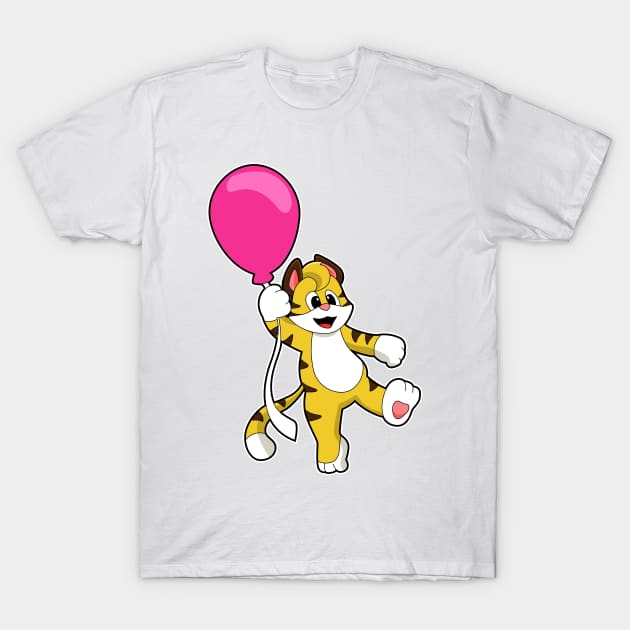 Tiger with Balloon T-Shirt by Markus Schnabel